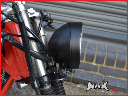 5.9 INCH Matte Black Bottom Mount Metal Headlight - 12v / 55w