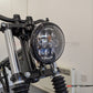 5.75" Bates Style LED Multi Projector Gloss Black Metal Headlight - 12-24V 80W CREE LED, DRLs for Harley, Custom Bikes, Scramblers, Cafe Racers