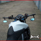 Pair Of Black CNC Machined Bar End Mirrors - High Quality