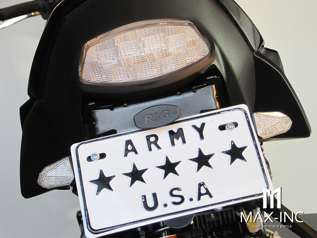 Black License Plate Mount Mini LED Turn Signals / Indicators - Emarked