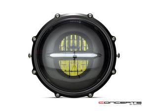 CONCEPTS BY MAX-INC MONZA BLACK 7" CNC Machined Aluminum LED Headlight -DRL Integrated