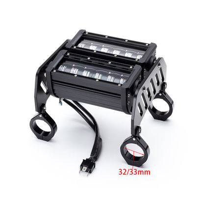 Vadar Heavy Duty Daymaker Dual LED Headlight - CNC 6061 Billet, H4 Plug, 6000K, 32-59mm Fork Clamps