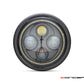 7.7 INCH High Quality Quad Projector LED Matte Black Metal Headlight + White Halo