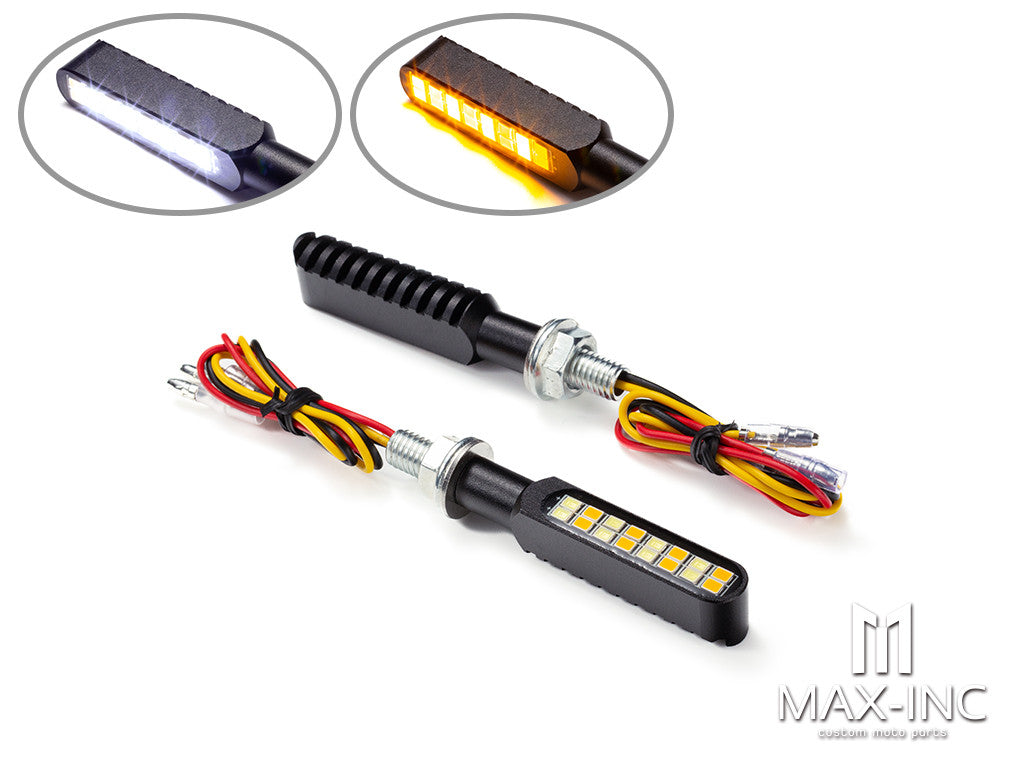 CNC Integrated Mini LED Bar with Resin Topper - Sequential Indicators / DRL  (Strobe Flashing & On)