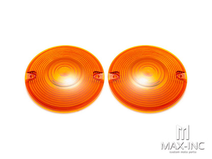 Motorcycle Orange Turn Signal Light Lens Cover 2PCS For Harley Touring Road Electra Glide Road King FLHR Softail