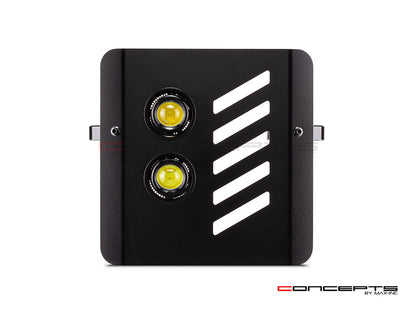 Alpha Dual LED Headlight Mask - 40W Matte Black, 32-59mm Clamps