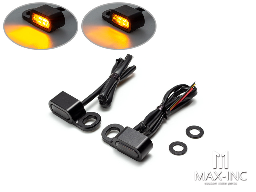Motorcycle 12V Smoked lens LED Mini Turn Signals Indicators Running Light With E Mark For Harley Touring Street Glide 14-20 Softail 16-17
