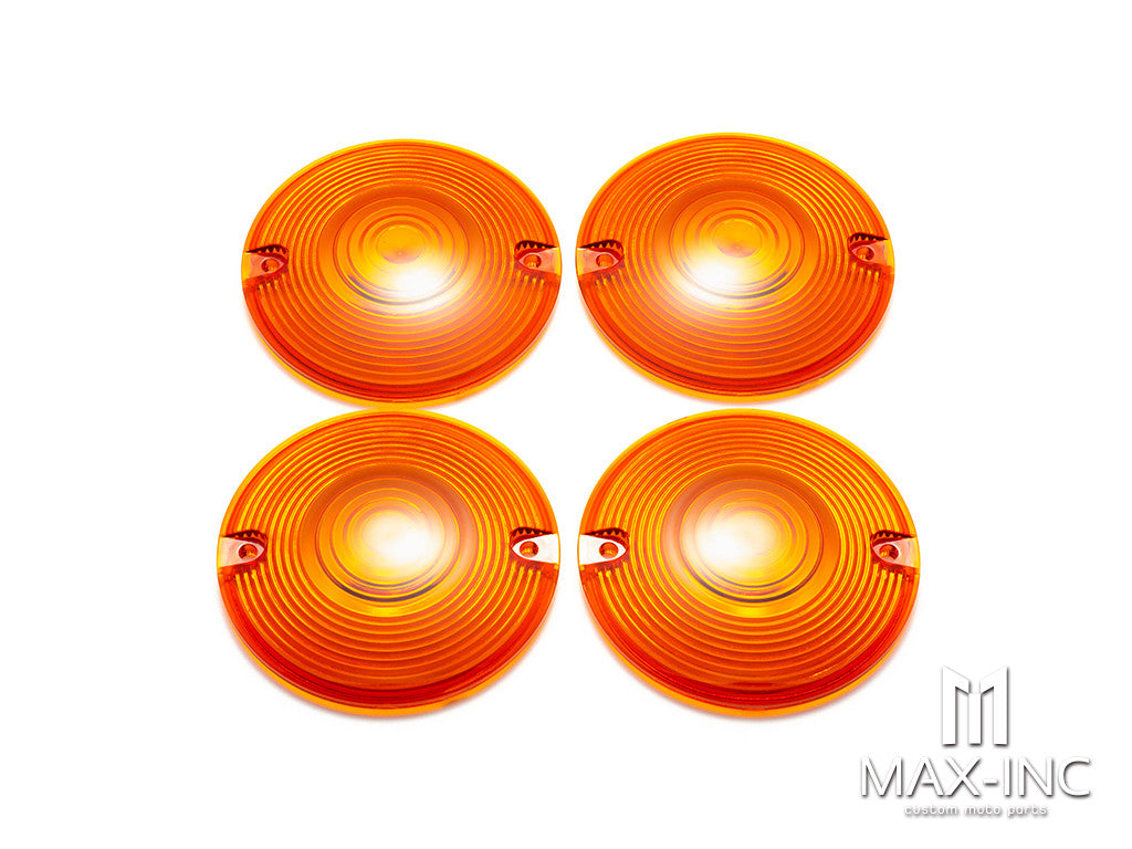 Motorcycle 4PCS Turn Signal Light Lens Cover Orange Lamp Lens Cover Plastic For Harley Touring Road King Softail