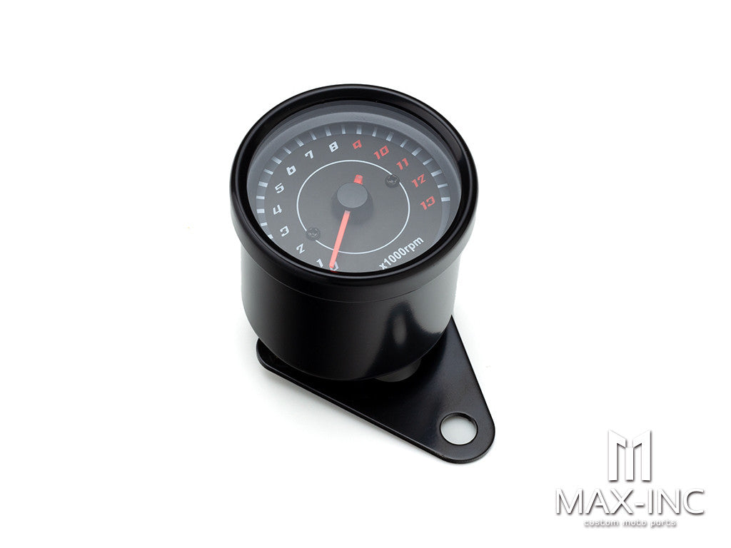 65mm Universal Black Electronic Tachometer + Mounting Bracket