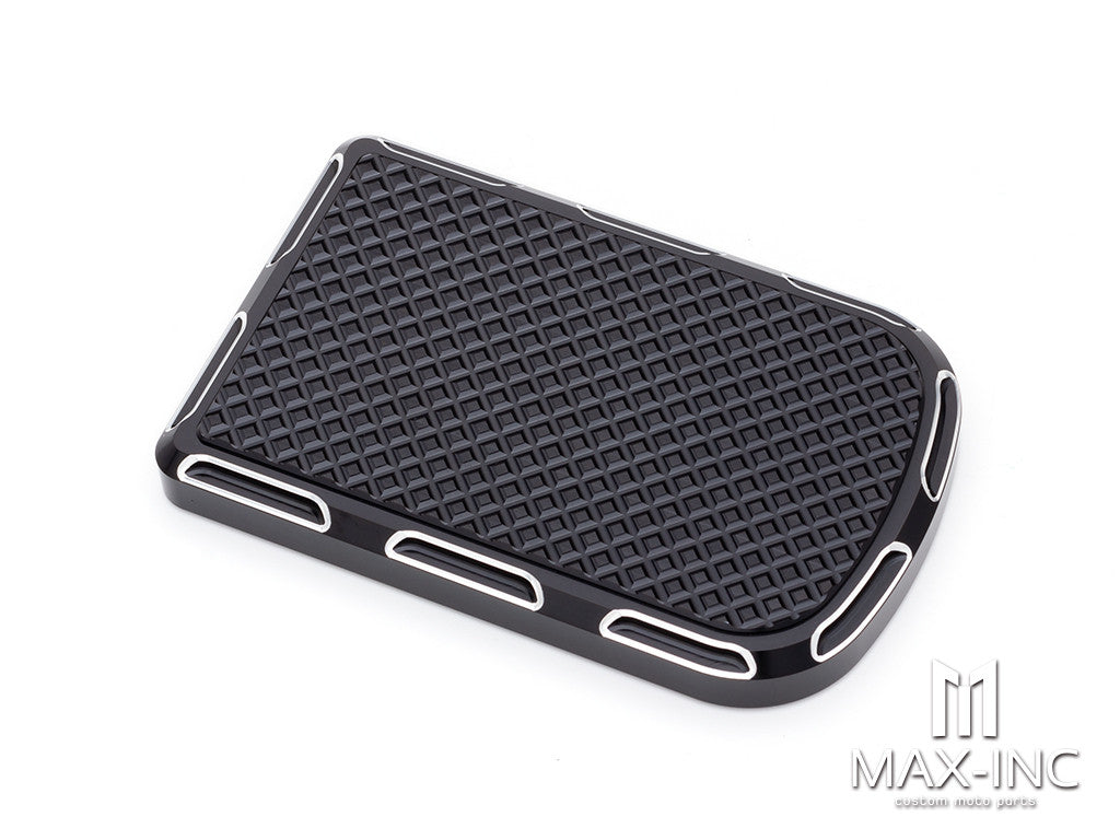 Black Cut Brake Pedal Pad Cover CNC Large Foot Pegs Pads For Harley Touring Road King Electra Street Glide Softail Fat Boy Dyna FLD Trike