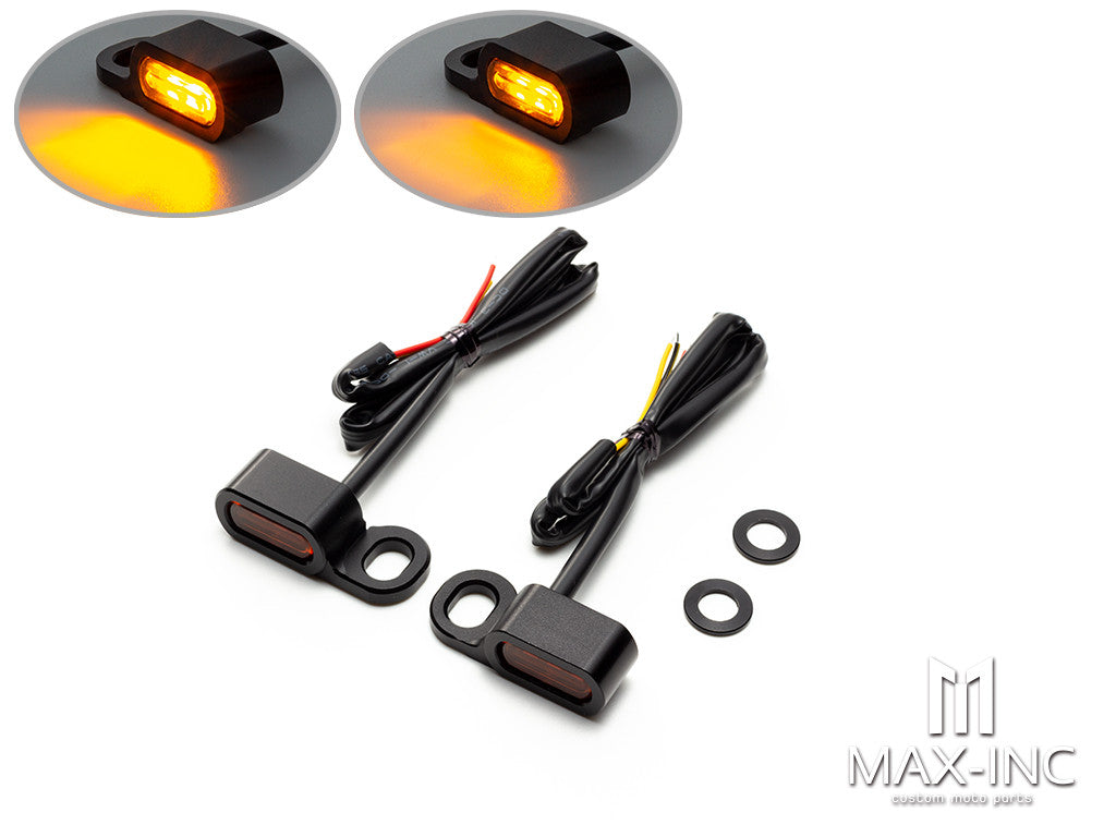 Motorcycle 12V LED Yellow Lens Mini Turn Signals Indicators Running Light With E Mark For Harley Touring Street Glide 14-20 Softail 16-17