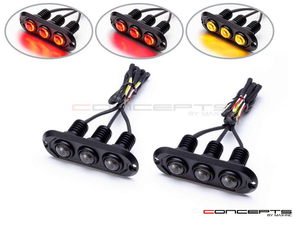 Mimo Custom Micro CNC Billet Aluminum Integrated LED Stop / Tail Lights / Turn Signals
