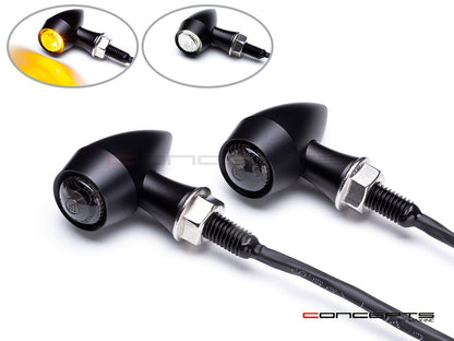ARES Micro CNC Billet Aluminum Integrated Daytime Running Lights/Turn Signals - Dual Color (Amber Turn, White DRL)