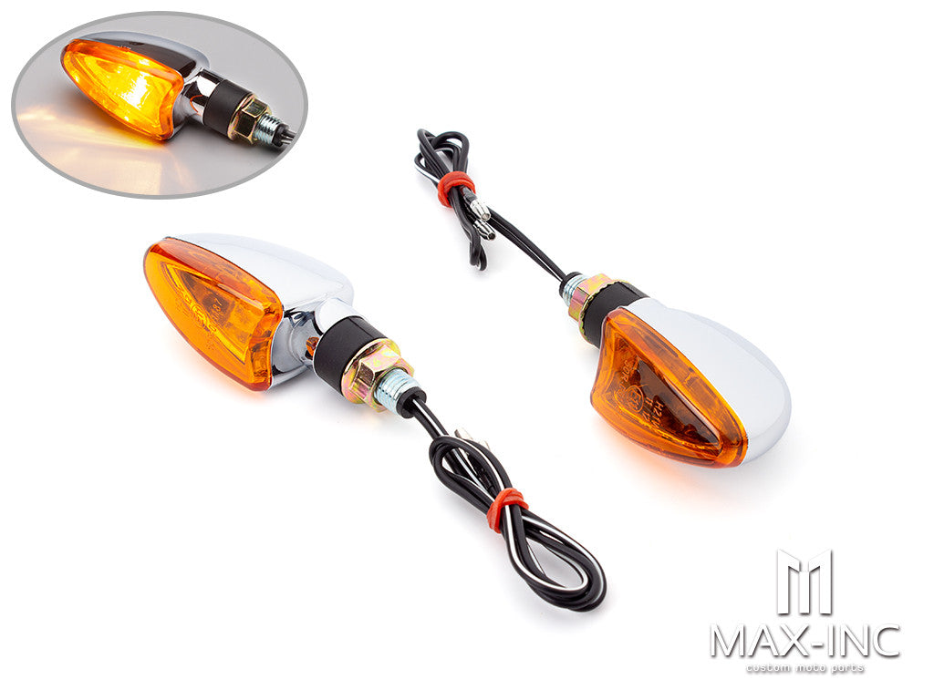 Chrome Mini Czar LED Turn Signals / Indicators - Bulb Type - Emarked