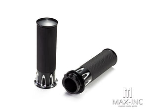 Rocco Black + Contrast CNC Machined Billet Aluminum Grips - 1"(25mm)