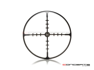 7" Cross Hairs Grille Design Black + Contrast CNC Aluminum Headlight Guard Cover