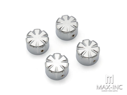 Motorcycle Front Axle Nut Covers Caps Aluminum Chrome For Harley Sportster Touring Softail Dyna VRSC Fat Bob Wide Glide