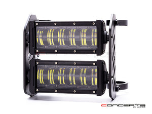 Vadar Heavy Duty Daymaker Dual LED Headlight - CNC 6061 Billet, H4 Plug, 6000K, 32-59mm Fork Clamps