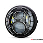 7.7" Matte Black / Contrast Multi Projector Integrated LED Headlight + Eight Ball Grill Cover