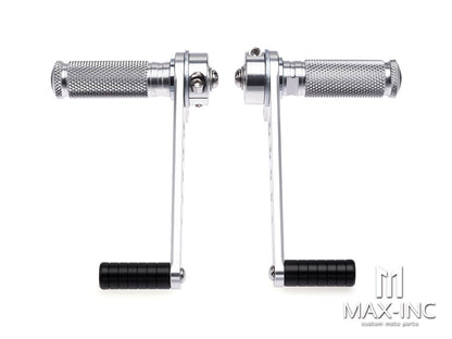 Silver Universal Cafe Racer CNC Machined Aluminum Rear Sets