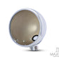 7.7 INCH Chrome Bottom Mount Metal Headlight Housing + Bezel Combo