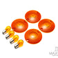 Harley Touring  4PCS Orange Turn Signal Light Lens + 4 PCS HALOGEN Bulbs