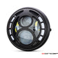 7.7" Matte Black Multi Projector Integrated LED Headlight + Eight Ball Grill Cover