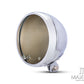 7.7 INCH Chrome Bottom Mount Metal Headlight Housing + Bezel Combo