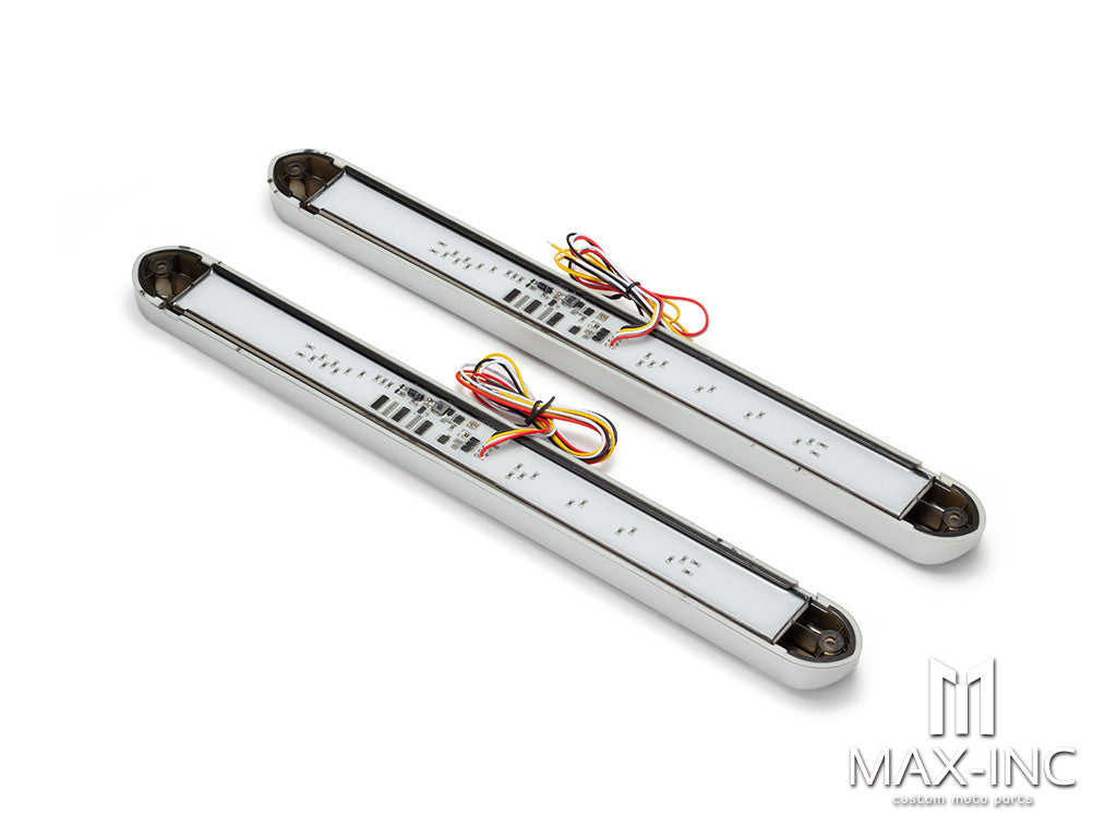 Smoked Waterproof Integrated Sequential Turn Signals / Tail / Stop w/ Silver Cover