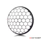 7" Honeycomb Grille Design Black + Contrast CNC Aluminum Headlight Guard Cover