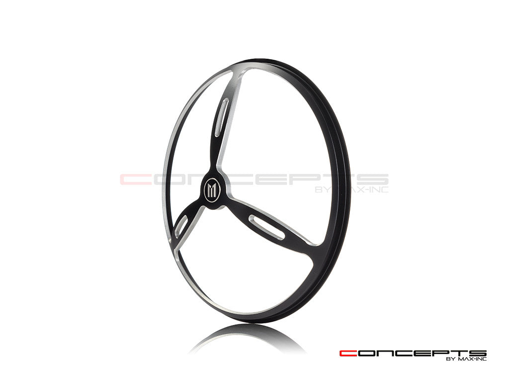 7" Tri-Prop Grille Design Black + Contrast CNC Aluminum Headlight Guard Cover