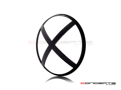 7" X-Rally Grille Design Black CNC Aluminum Headlight Guard Cover