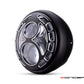 7.7" Matte Black / Contrast Multi Projector Integrated LED Headlight + Eight Ball Grill Cover