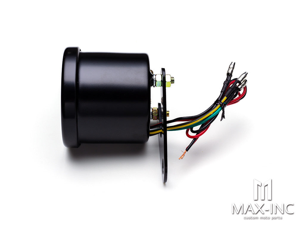 65mm Universal Black Electronic Tachometer + Mounting Bracket