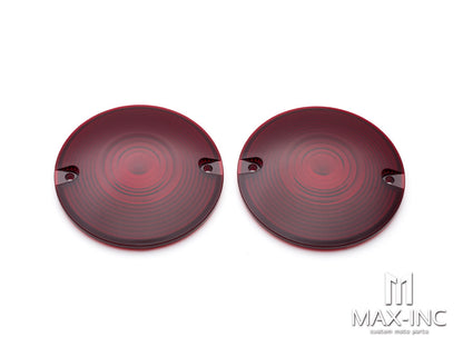 CHROME RED Motorcycle Turn Signal Light Bezels Indicator Lens Trim Ring Visor Cover For Harley Sportster XL Softail Dyna Touring FLHR FL