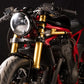 7.7" Gloss Black Metal LED Headlight - 60W 3000LM, DRL+Turn Signals, H4, 6000K