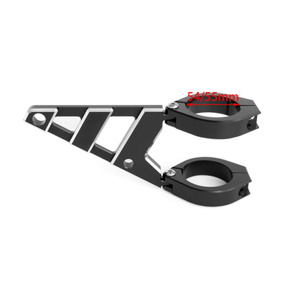 Max Stomp CNC T6061 Headlight Brackets - 2-Piece Contrast Cut Clamps 32-59mm for Streetfighters & Naked Bikes