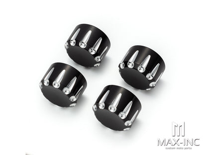 Motorcycle Front Axle Nut Covers Caps Aluminum Black/Chrome For Harley Sportster Touring Softail Dyna VRSC Fat Bob Wide Glide