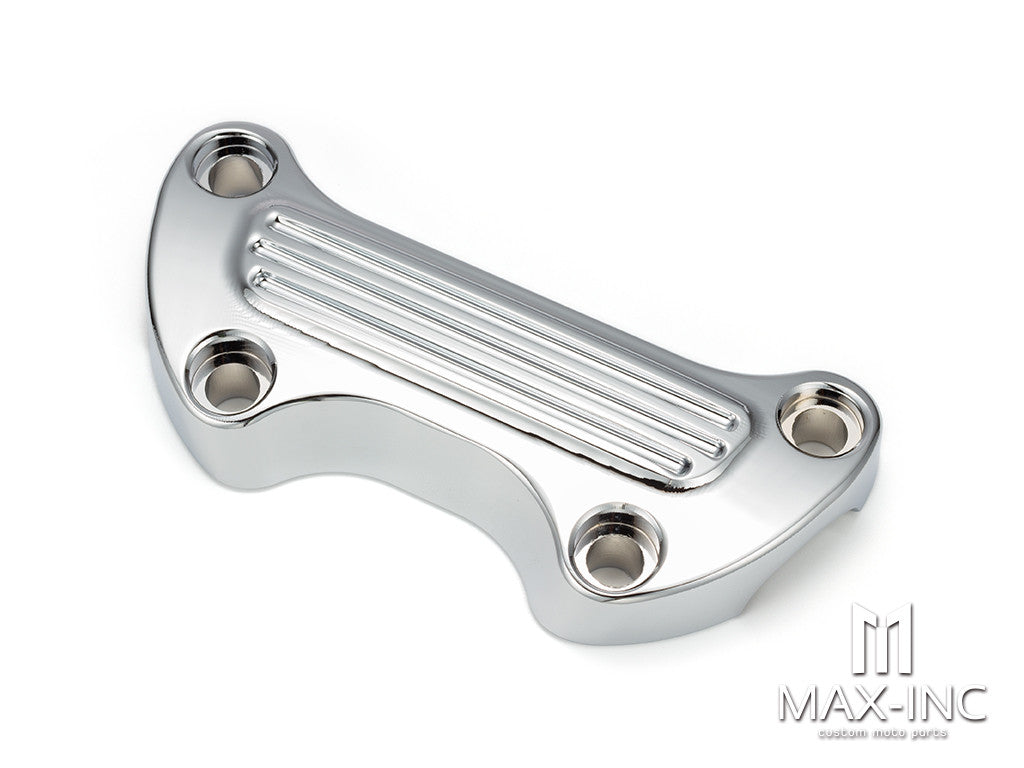 Chrome Motorcycle CNC Handlebar Top Clamp Bar Riser Mount Cover for Ha