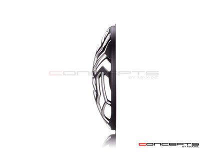 5.75" Trippa Design Black / Contrast CNC Aluminum Headlight Guard Cover