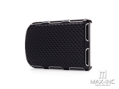 Black Cut Brake Pedal Pad Cover CNC Large Foot Pegs Pads For Harley Touring Road King Electra Street Glide Softail Fat Boy Dyna FLD Trike
