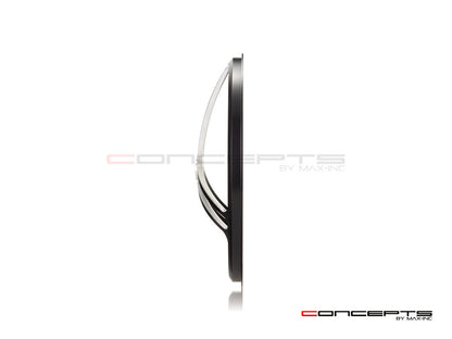 7" Tri-Pro Grille Design Black + Contrast CNC Aluminum Headlight Guard Cover
