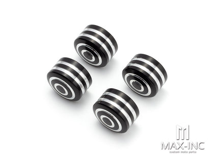 Motorcycle Front Axle Nut Covers Caps Aluminum Black Cut For Harley Sportster Touring Softail Dyna VRSC Fat Bob Wide Glide