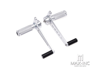 Silver Universal Cafe Racer CNC Machined Aluminum Rear Sets