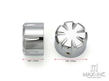 Motorcycle Front Axle Nut Covers Caps Aluminum Chrome For Harley Sportster Touring Softail Dyna VRSC Fat Bob Wide Glide