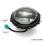 MONZA 7 INCH BLACK CNC MACHINED ALUM LED HEADLIGHT (DRL, Emark/Dot,H4)