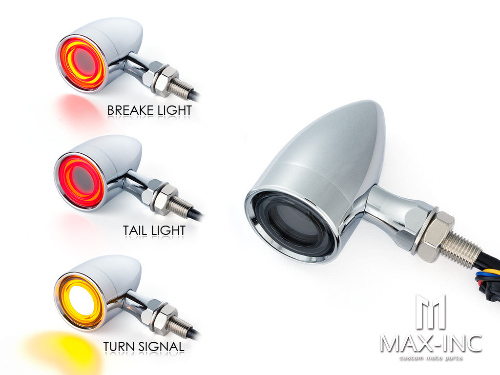 Chrome Bullet LED Integrated Turn Signals (Turn / Tail / Stop)