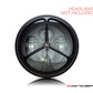 7" Tri-Benz Grille Design Black CNC Aluminum Headlight Guard Cover