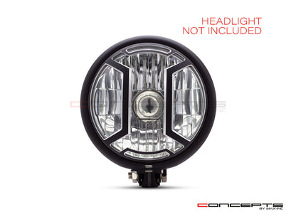5.75" Armour Design Black / Contrast CNC Aluminum Headlight Guard Cover