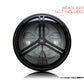 7" Tri-Pro Grille Design Black CNC Aluminum Headlight Guard Cover